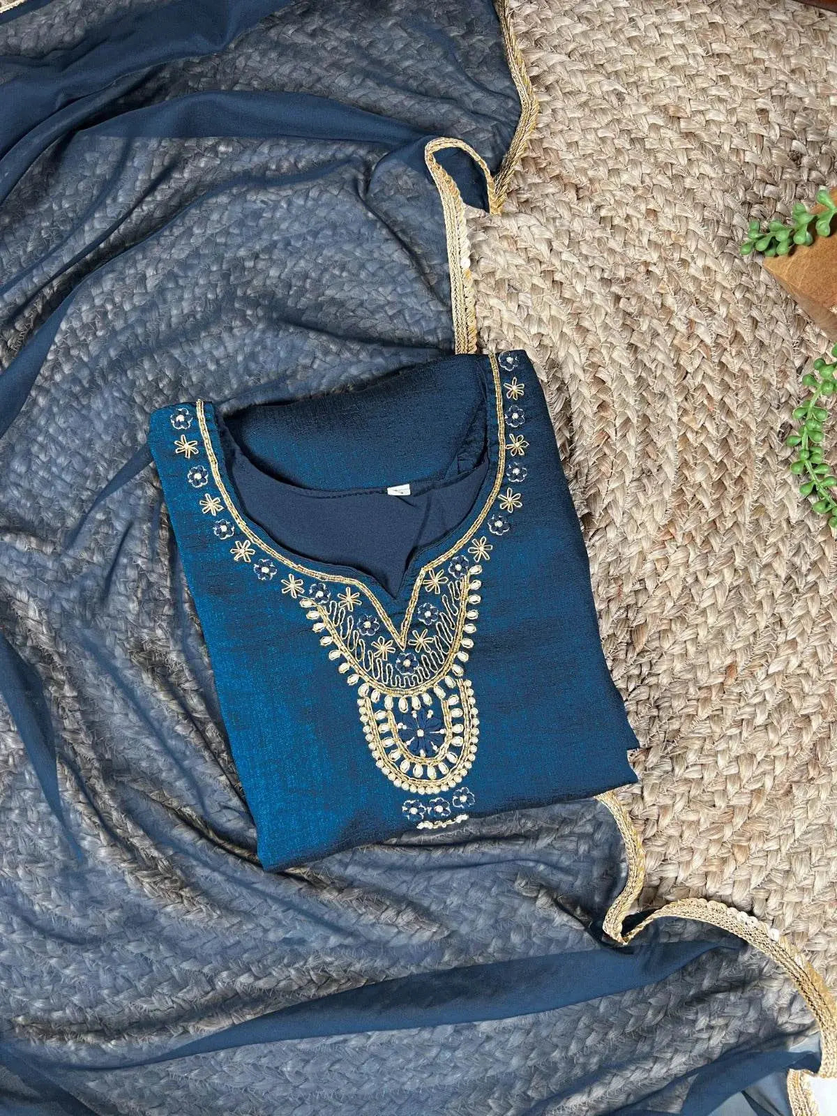 Women Embroidery Straight Kurta Set - RPD Fashion