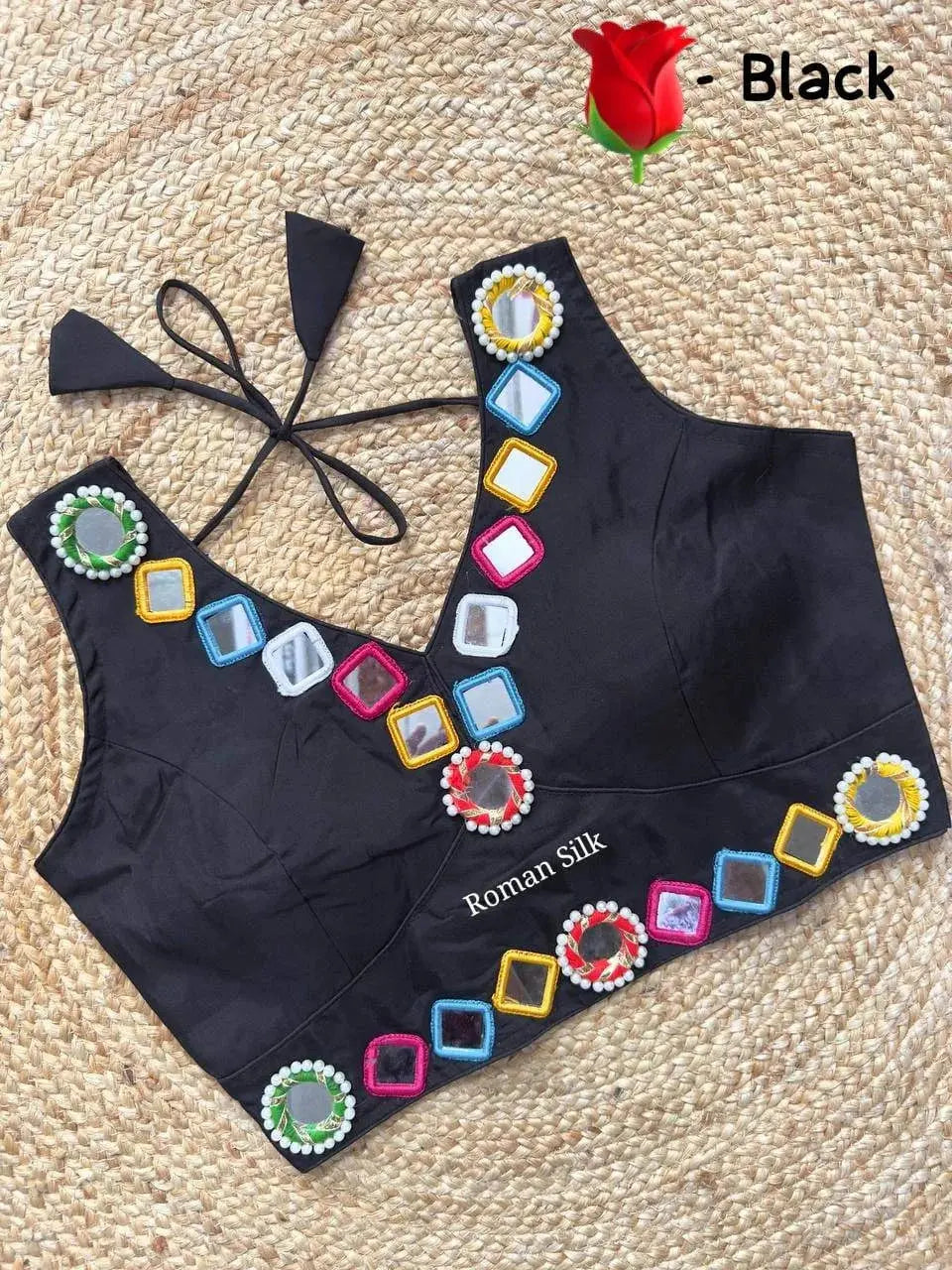 women's designer navratri traditional real mirror work sleeveless blouse - rpd fashion