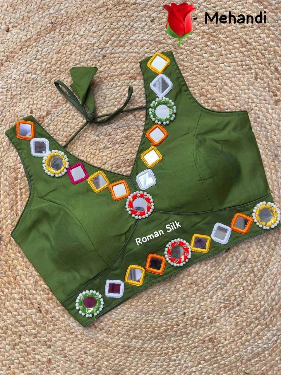 women's designer navratri traditional real mirror work sleeveless blouse - rpd fashion