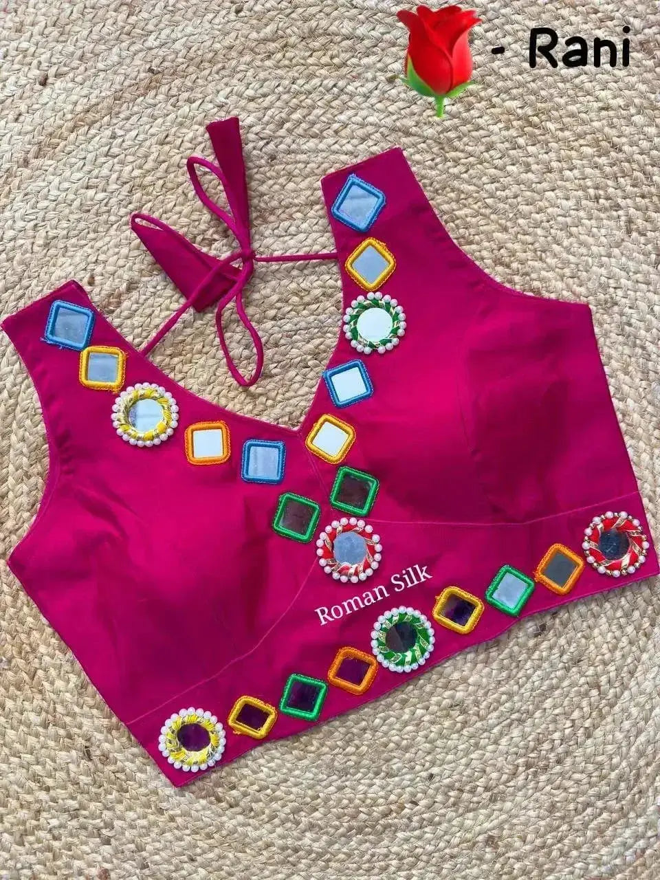 women's designer navratri traditional real mirror work sleeveless blouse - rpd fashion