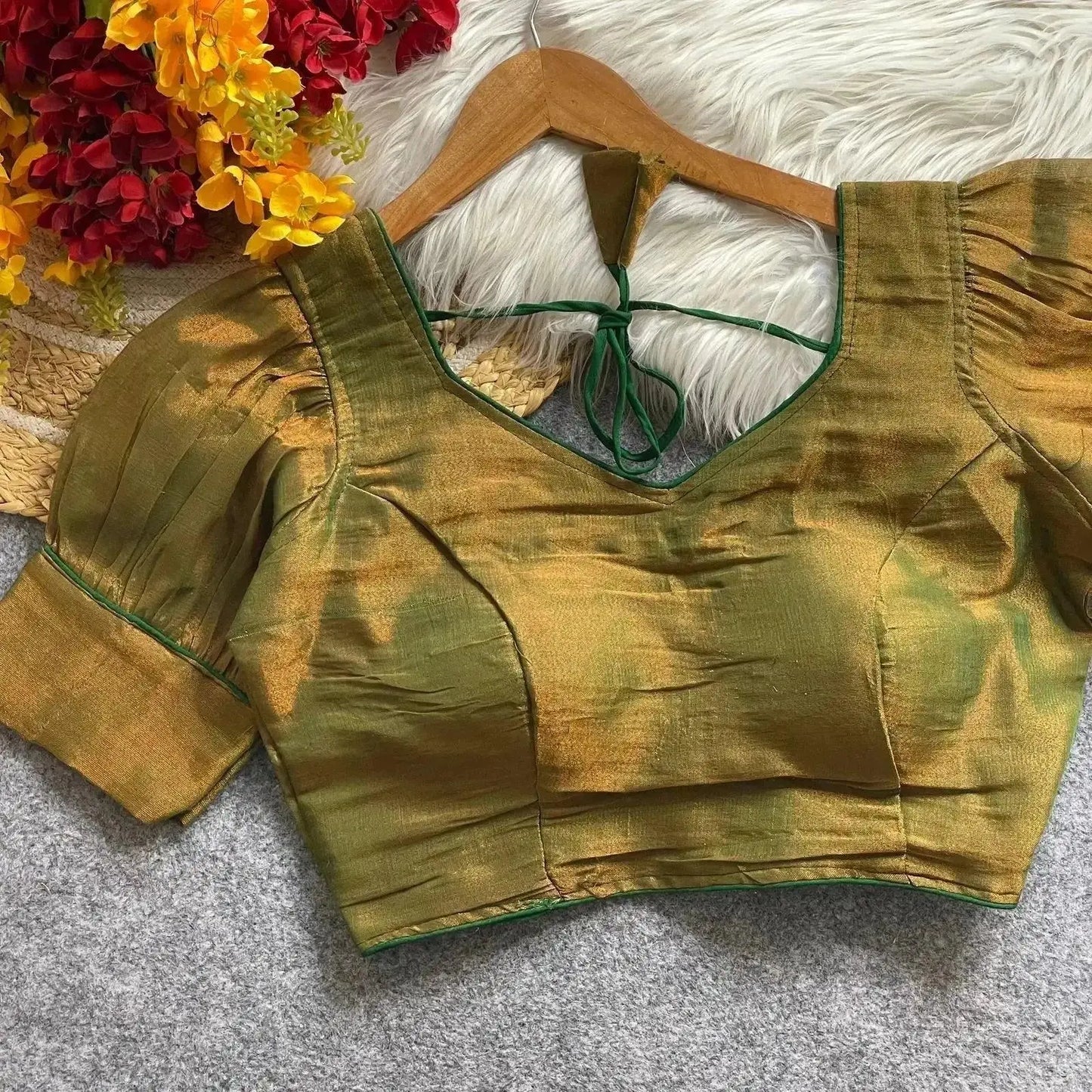 women’s ready-made plain cotton silk blouse – elegant brown party wear - rpd fashion