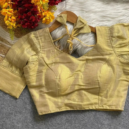 Women’s Ready-Made Plain Cotton Silk Blouse – Elegant Brown Party Wear - RPD Fashion