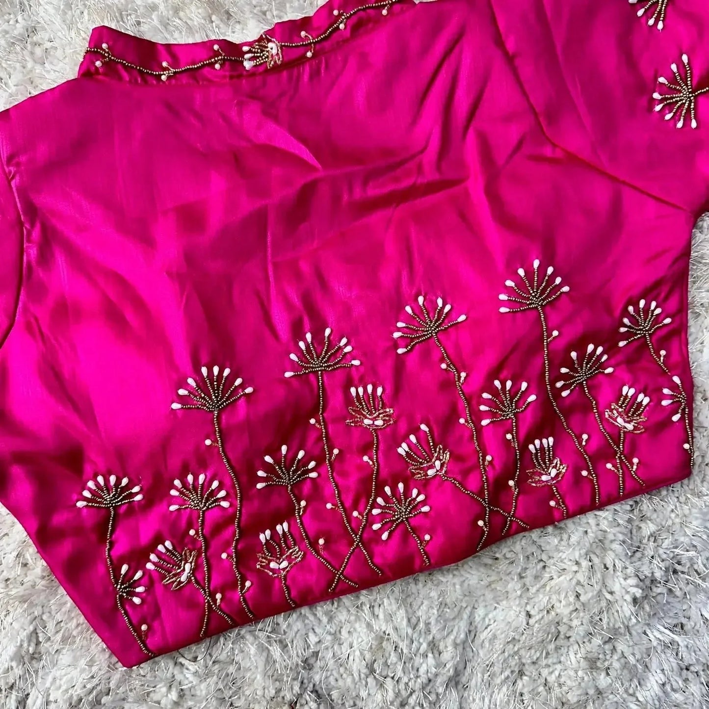 bridal red embroidered wedding blouse back design - rpd fashion