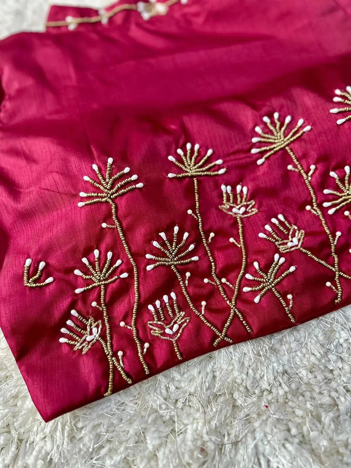 Bridal Red Embroidered Wedding Blouse Back Design - RPD Fashion