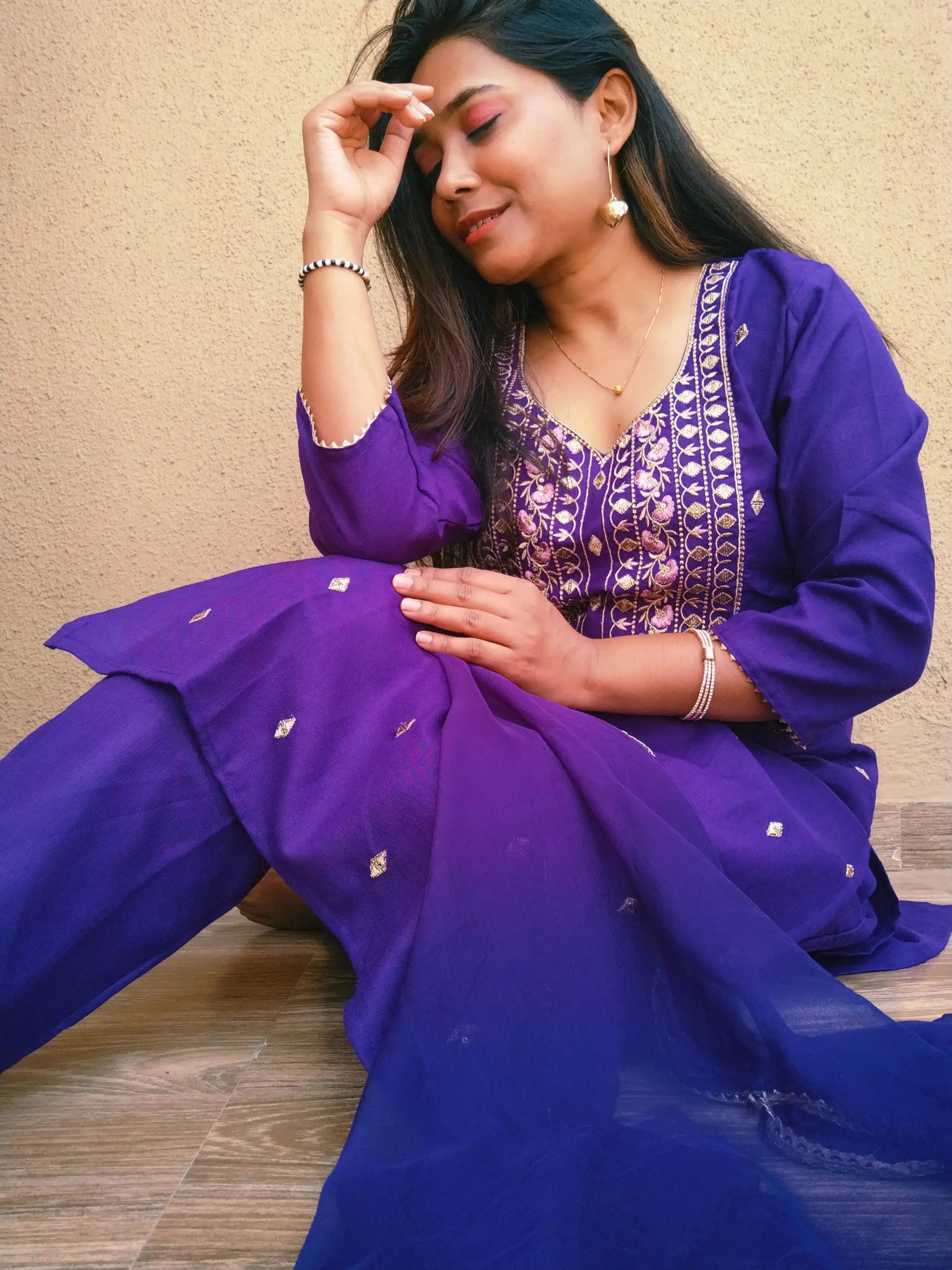 embroidered kurta set with dupatta for women - RPD Fashion