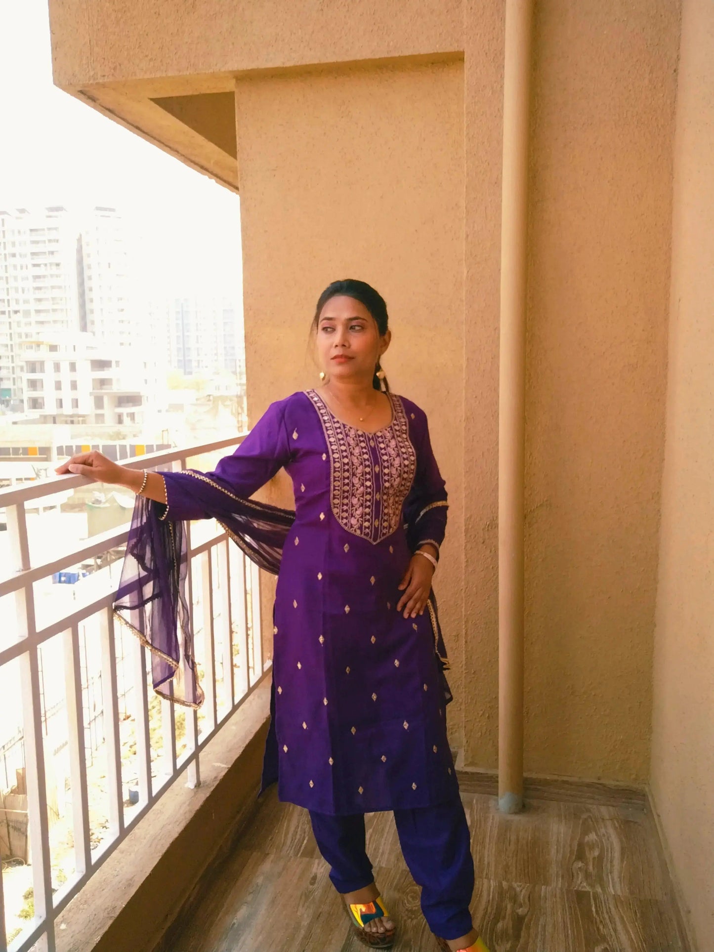 embroidered kurta set with dupatta for women - rpd fashion