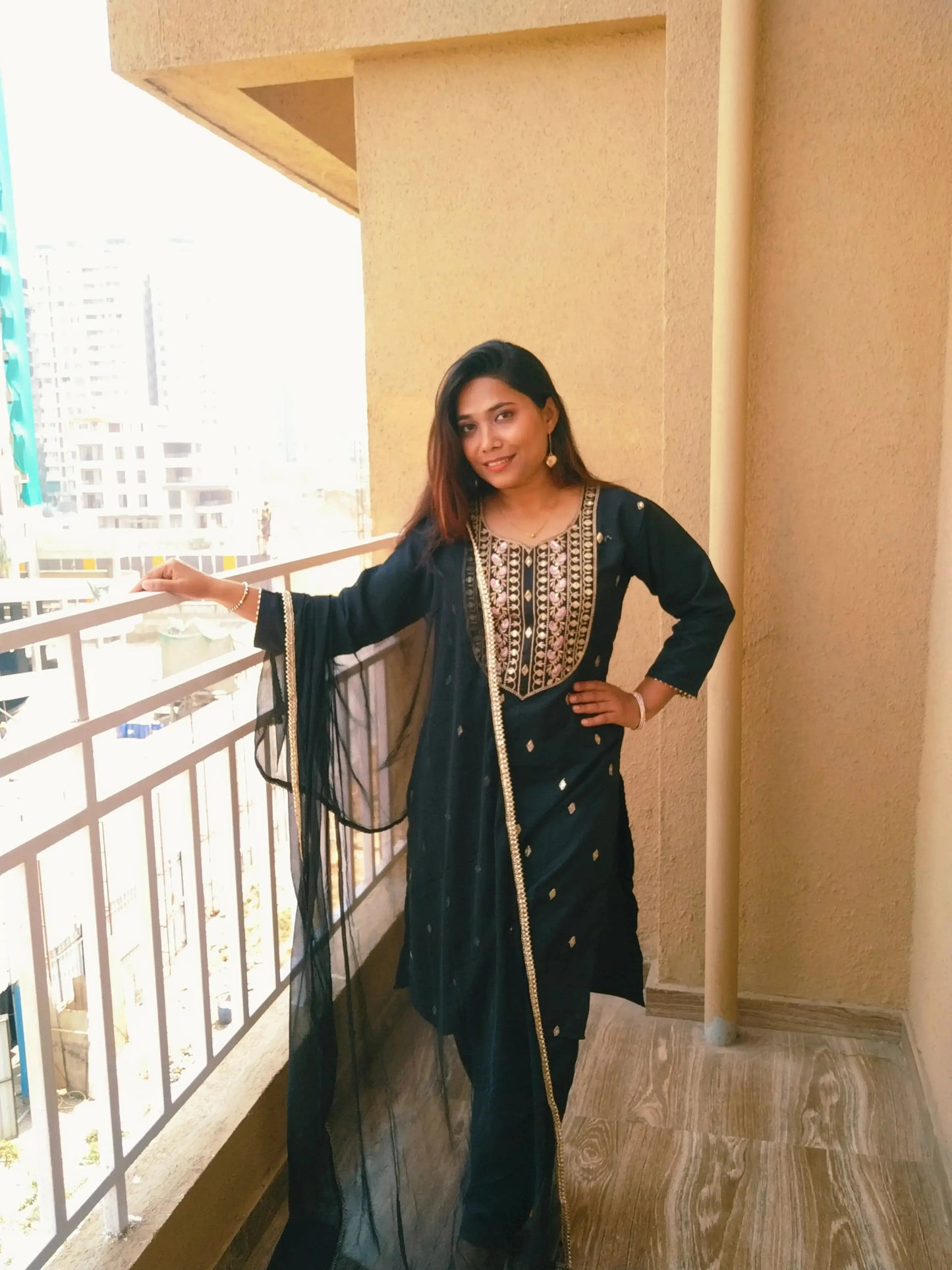 embroidered kurta set with dupatta for women - rpd fashion