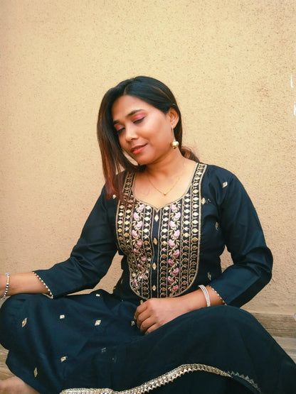embroidered kurta set with dupatta for women - RPD Fashion