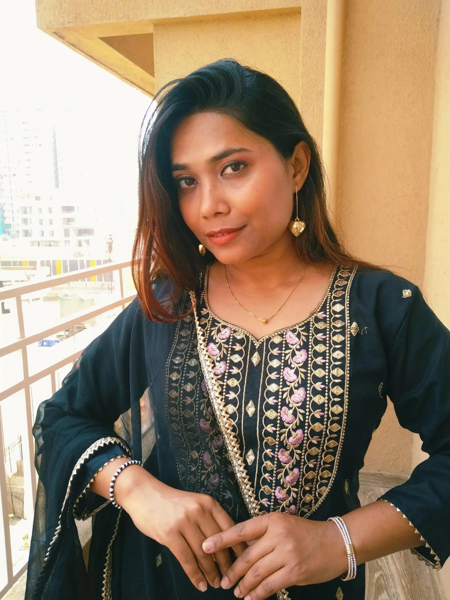 embroidered kurta set with dupatta for women - rpd fashion