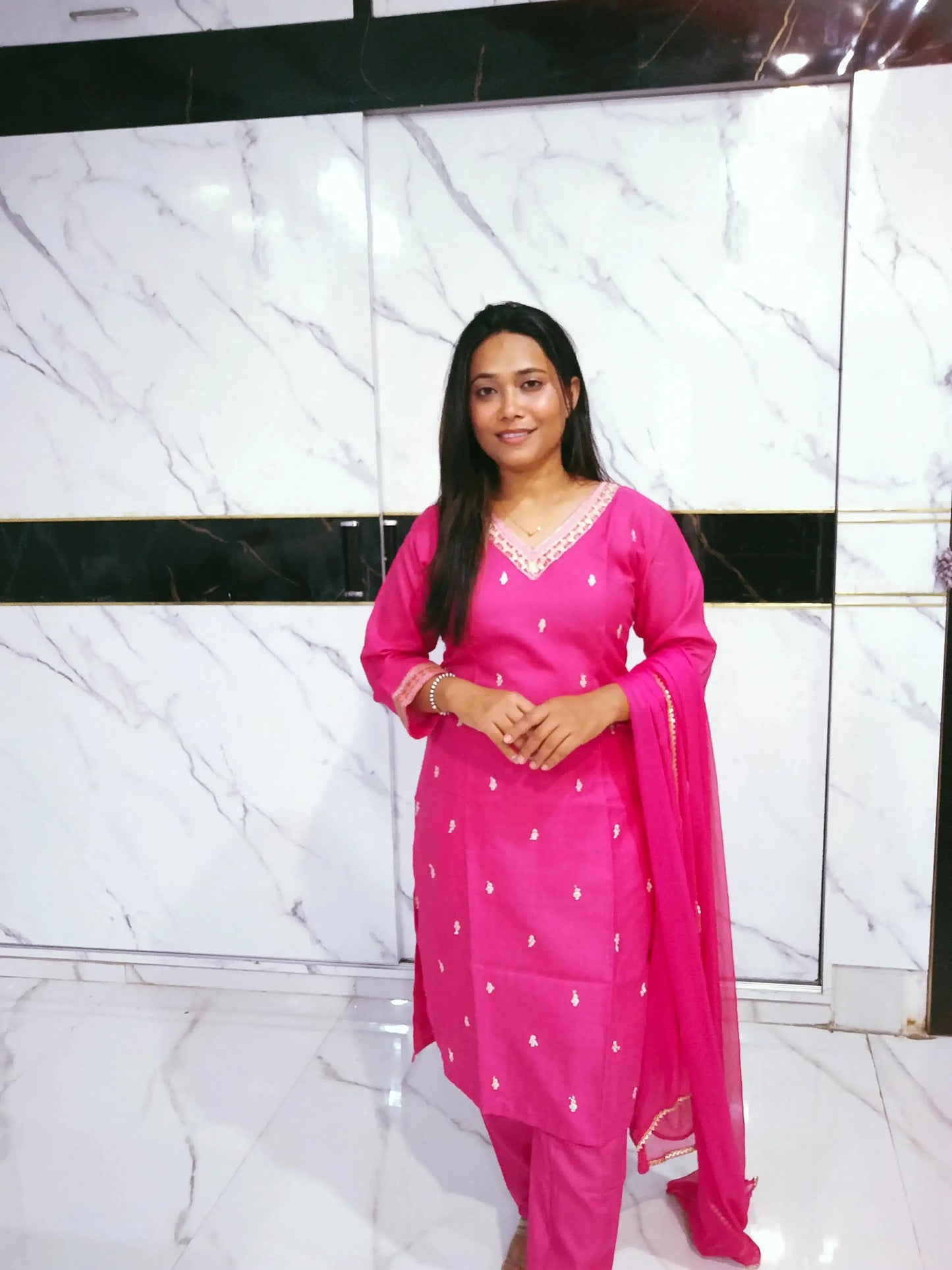 heavy embroidered kurta set with dupatta - rpd fashion