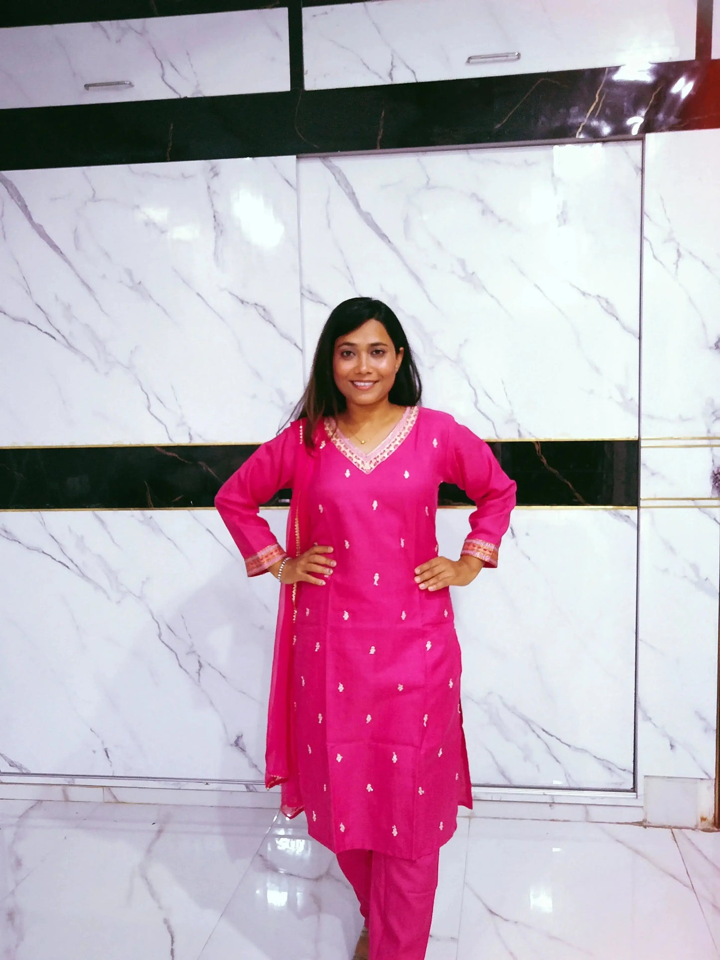 heavy embroidered kurta set with dupatta - rpd fashion