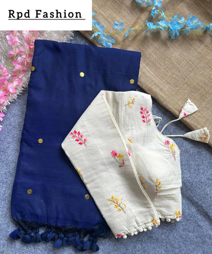khadi cotton saree with hand stich gini beautiful havy khadi cotton blouse - RPD Fashion