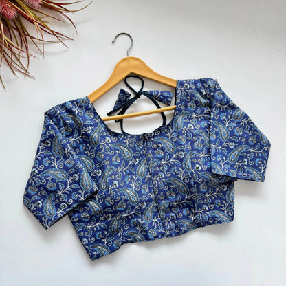 Plain Cotton Blouse with Hand-Painted Design - RPD Fashion