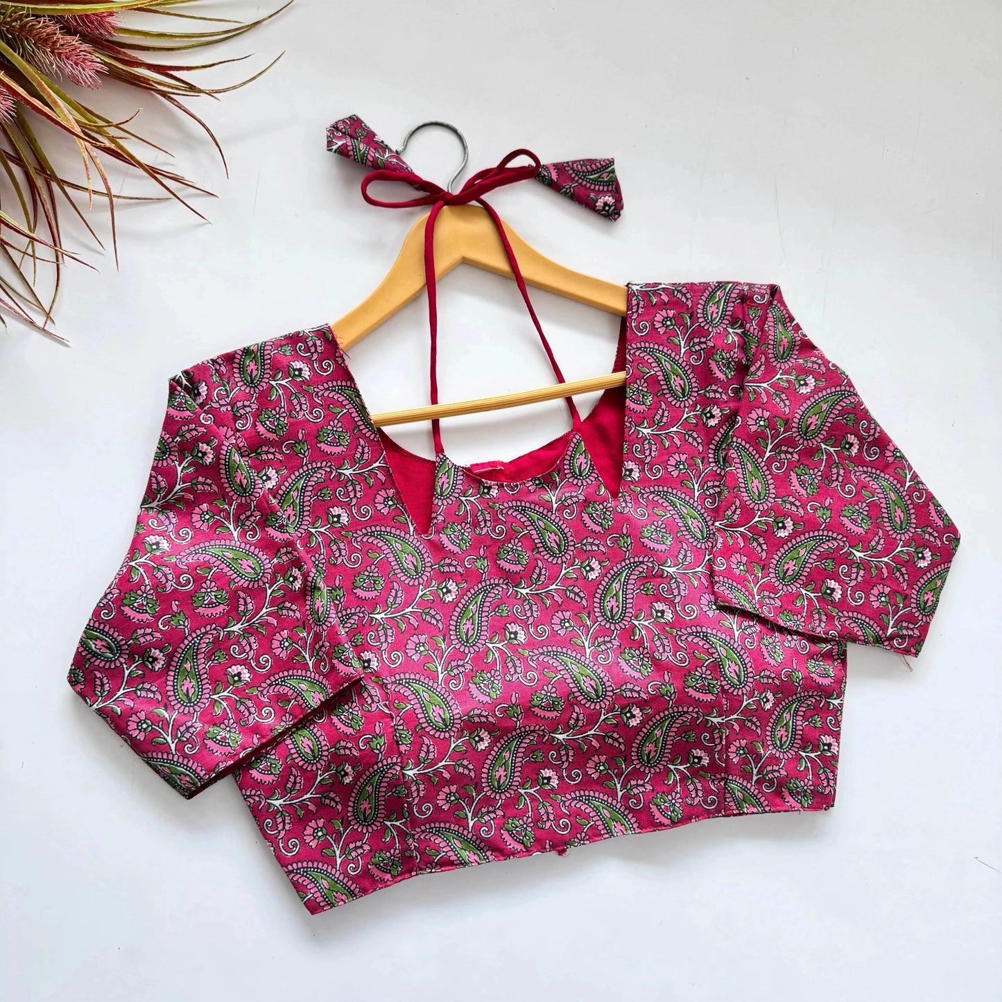 plain cotton blouse with hand-painted design - rpd fashion