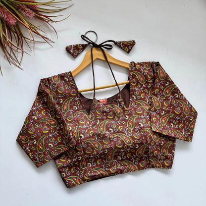 Plain Cotton Blouse with Hand-Painted Design - RPD Fashion