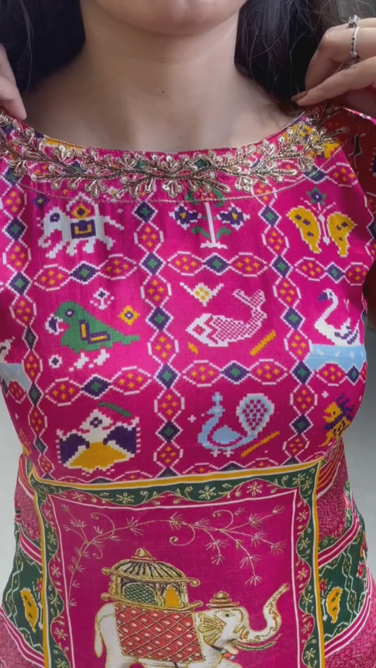 BEAUTIFUL GAJJI SILK PRINTE KURTI PLAZO