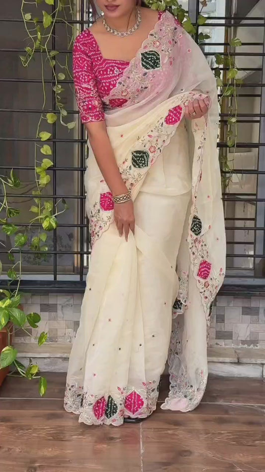 Designer Velvet Cutting Work Pearl Lace Super Sonic Crush Saree Blouse Designs