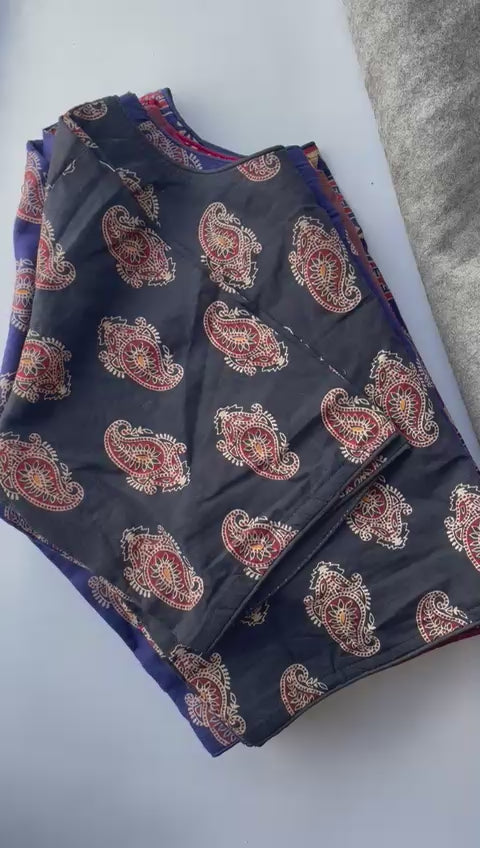 Stylish Paisley Print Readymade Cotton Blouse for Daily Wear
