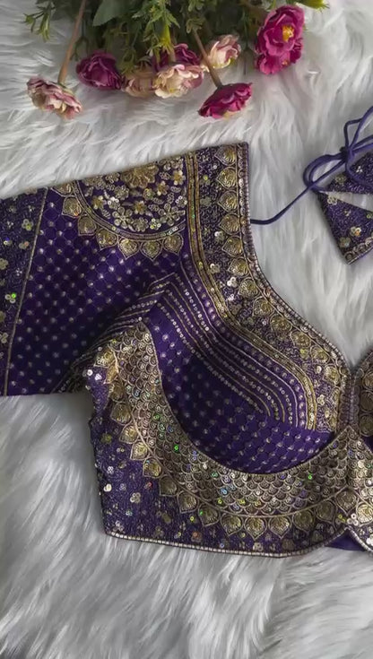 Sabyasachi Inspired Bridal Blouse designs with Heavy Stars & Rainbow Work