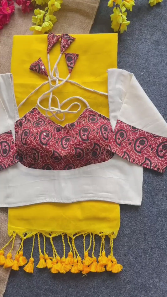 Khadi cotton saree and beautiful havy khadi cotton blouse