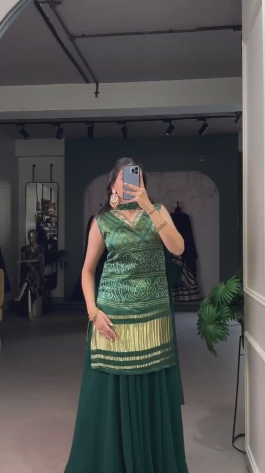 BEAUTIFUL GAJJI SILK PRINTE KURTI PLAZO