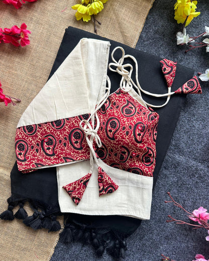 Khadi cotton saree and beautiful havy khadi cotton blouse