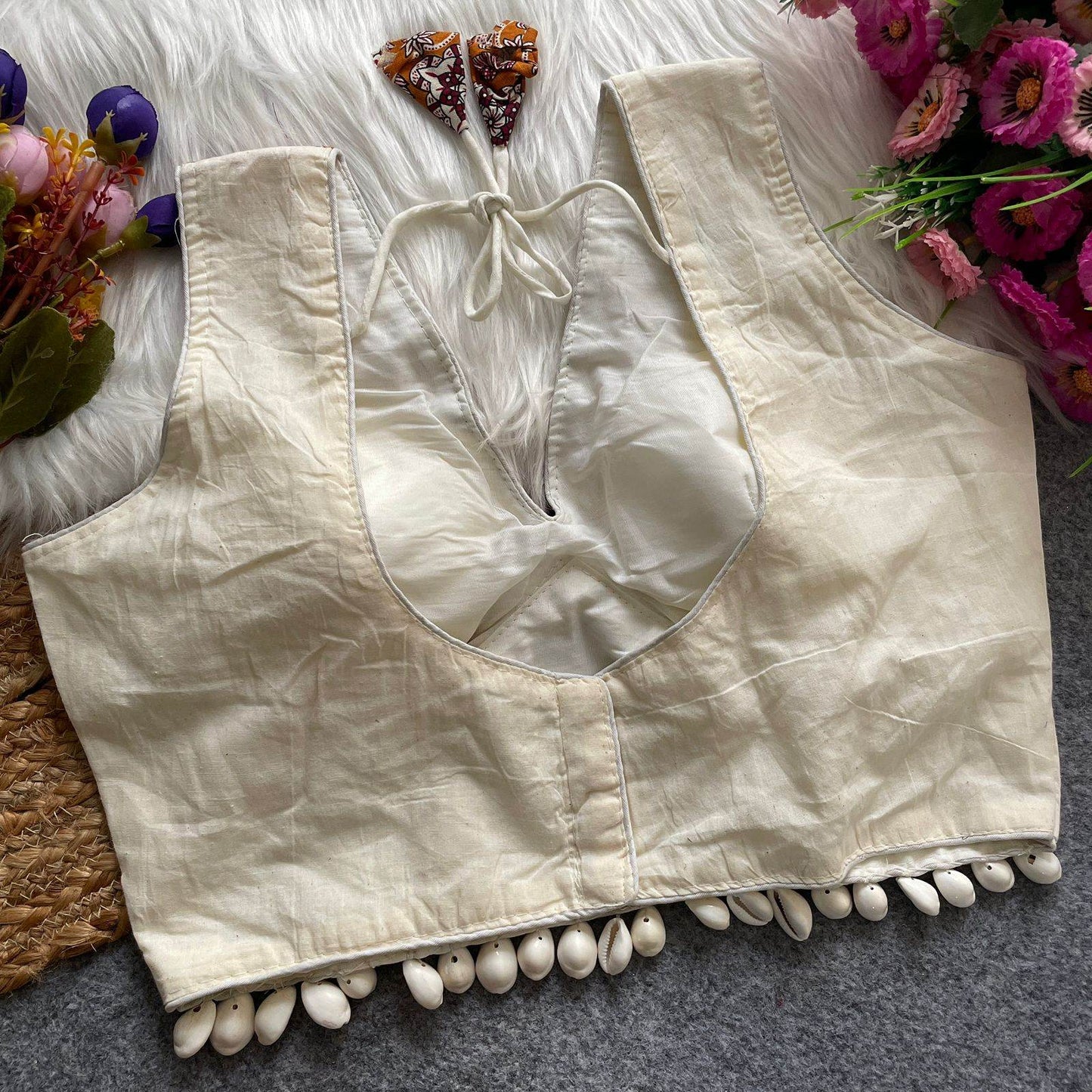 navratri concept blouse with real shells - embrace tradition with style - rpd fashion