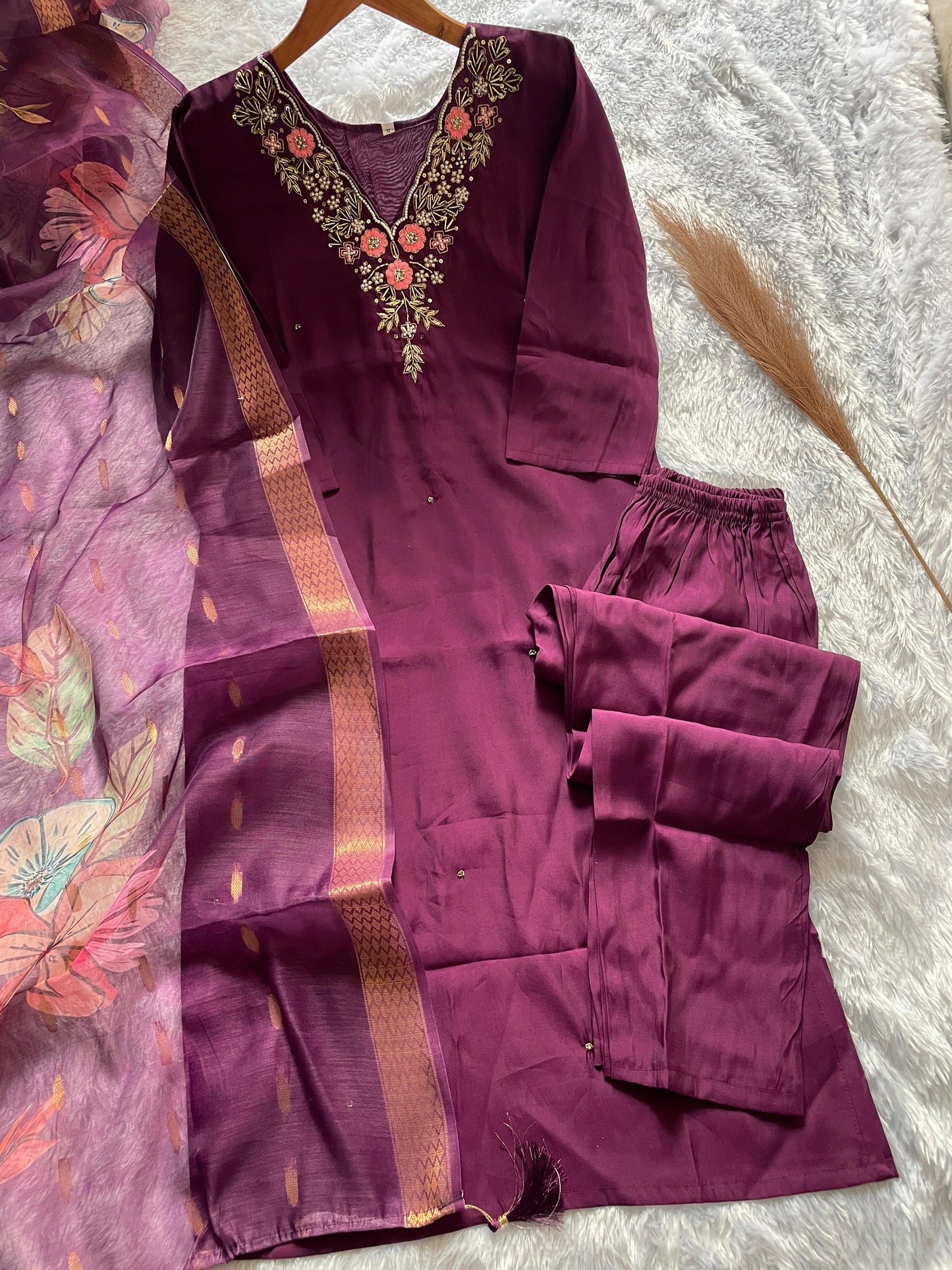 presenting new handwork kurta set collection