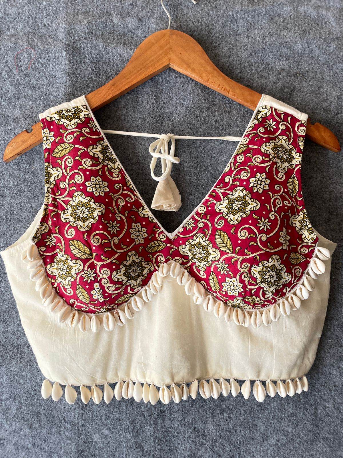navratri concept blouse with real shells - embrace tradition with style - rpd fashion