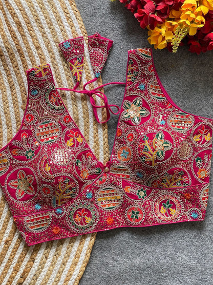 Bollywood style heavy codding work blouse