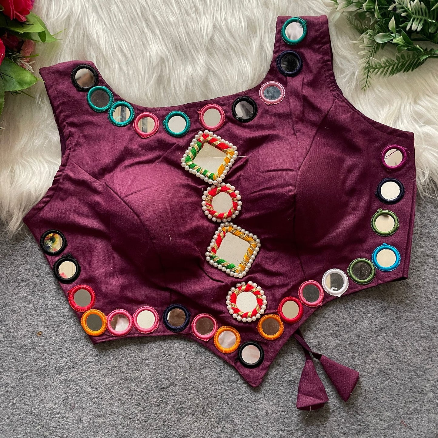 new navratri concept blouse with real hand mirror work rpd fashion