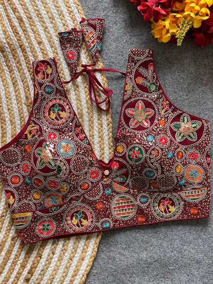 Bollywood style heavy codding work blouse