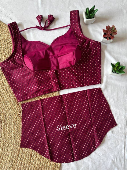 Handblock cotton ajrakh blouse Rpd Fashion