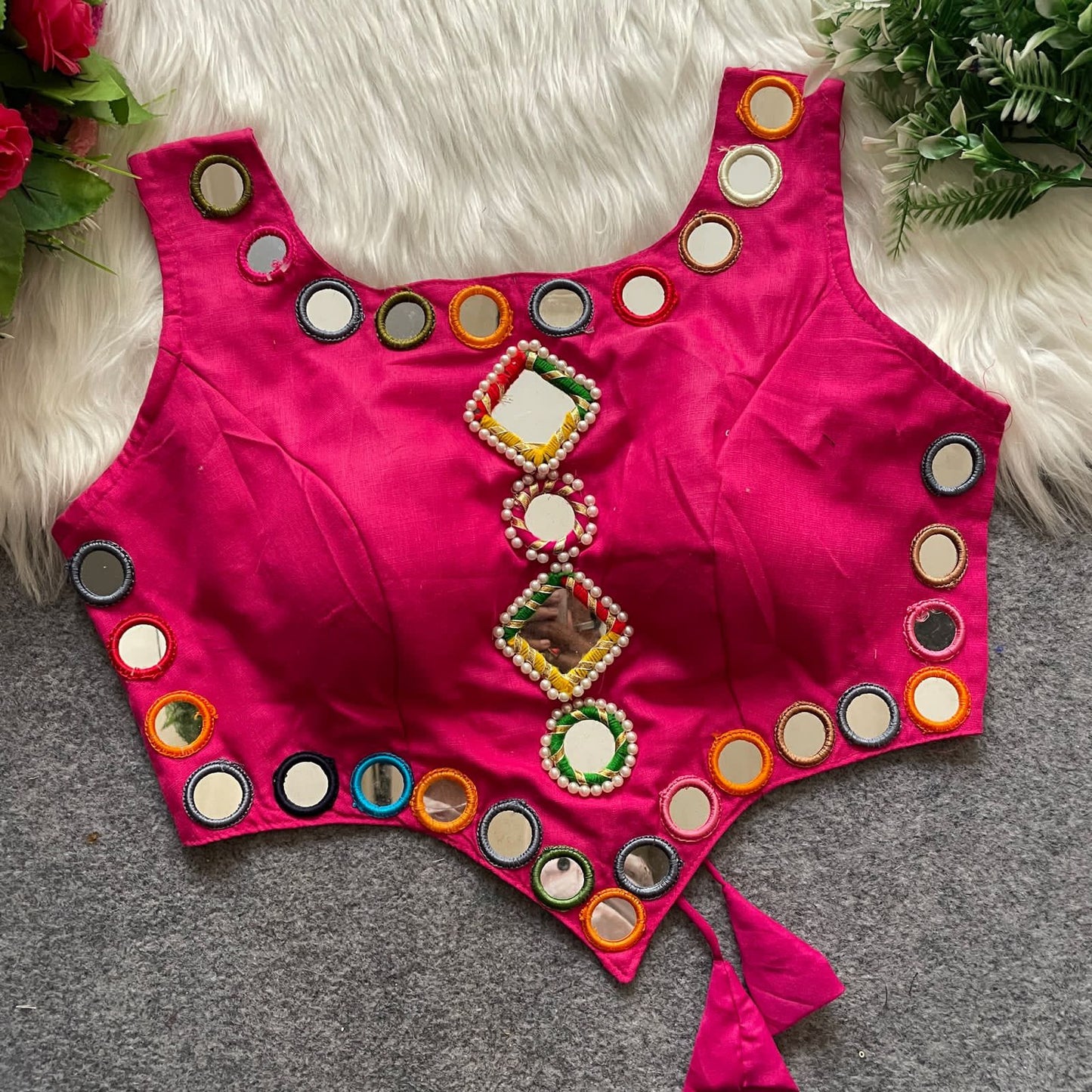 new navratri concept blouse with real hand mirror work rpd fashion