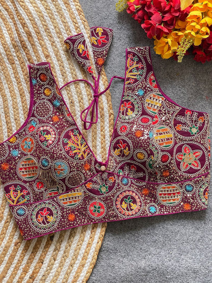 Bollywood style heavy codding work blouse