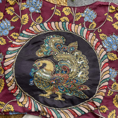 Purely Cotton Print silk with handmade work boutique style collection Blouse