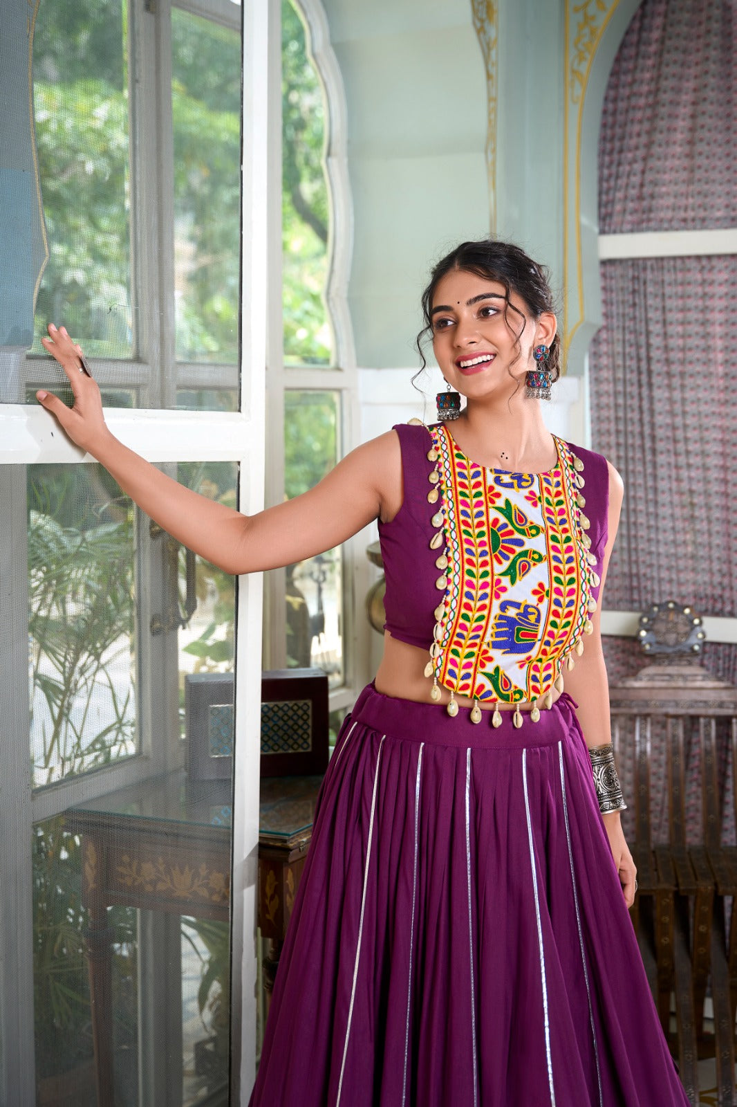 festive fashion at its best: rayon lehenga and gamthi work blouse for navratri rpd fashion