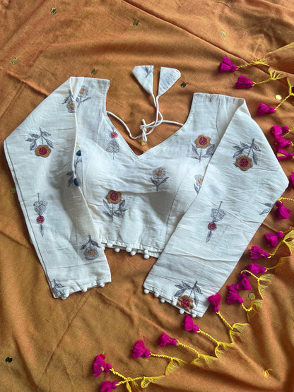 khadi cotton saree with hand stich gini beautiful havy khadi cotton blouse Rpd Fashion