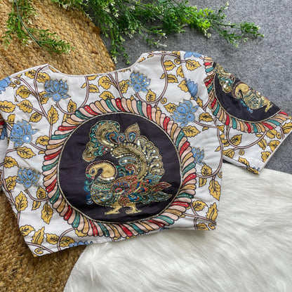 Purely Cotton Print silk with handmade work boutique style collection Blouse