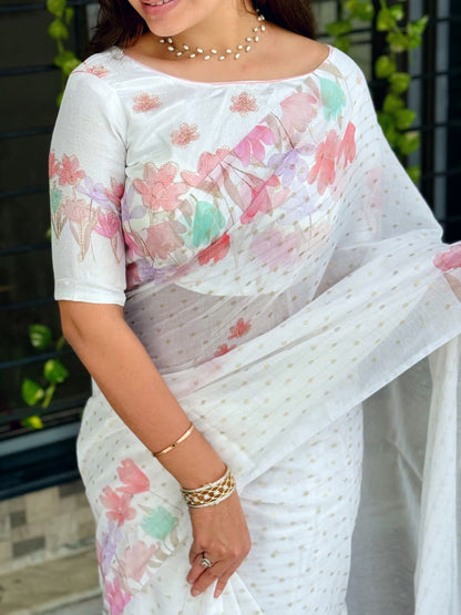 Effortless elegance meets vibrant charm with this Designer saree for your monsoon paradise Rpd Fashion