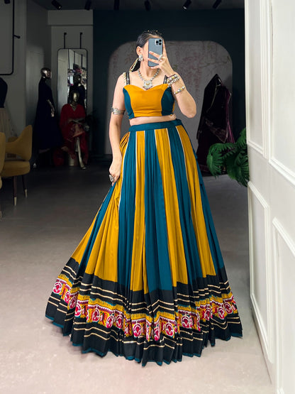Navratri Outfit | Gamthi Work Lehenga With 8 Meter Flair Rpd Fashion