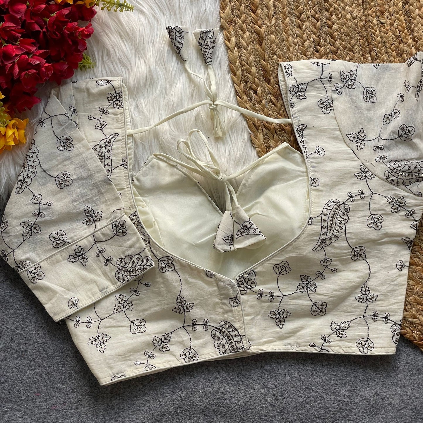 khadi cotton halter neck blouse
