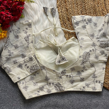 Khadi cotton halter neck blouse