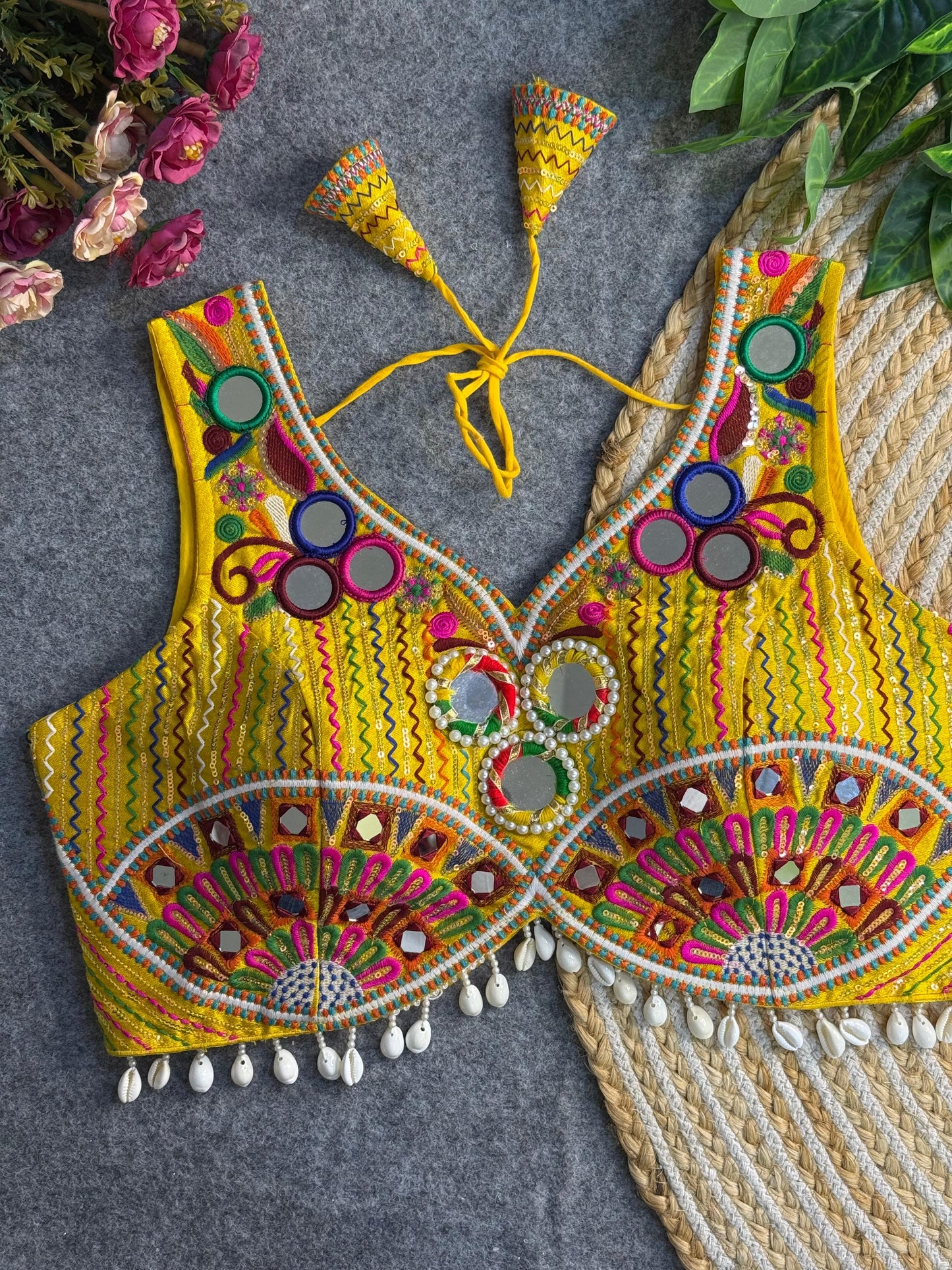 navratri spl. real multi mirror work apple cut stylish blouse rpd fashion
