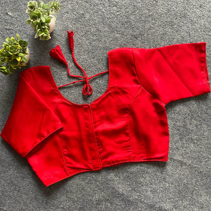 Plain Malai Satin Blouse - Elegant and Versatile - Rpd Fashion