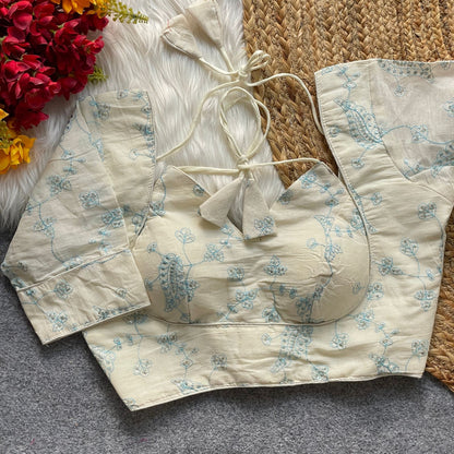 Khadi cotton halter neck blouse