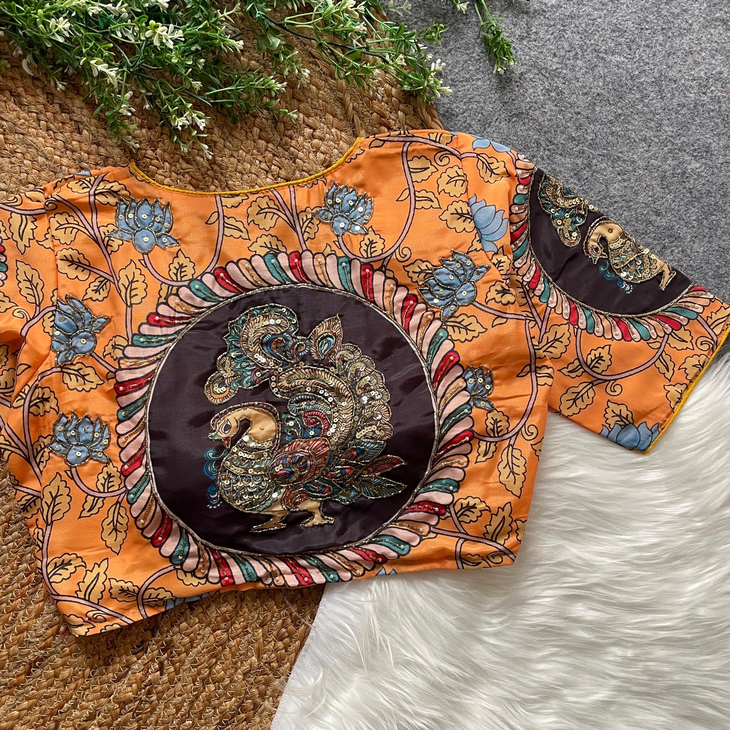 purely cotton print silk with handmade work boutique style collection blouse