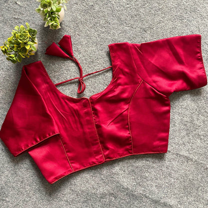Plain Malai Satin Blouse - Elegant and Versatile - Rpd Fashion