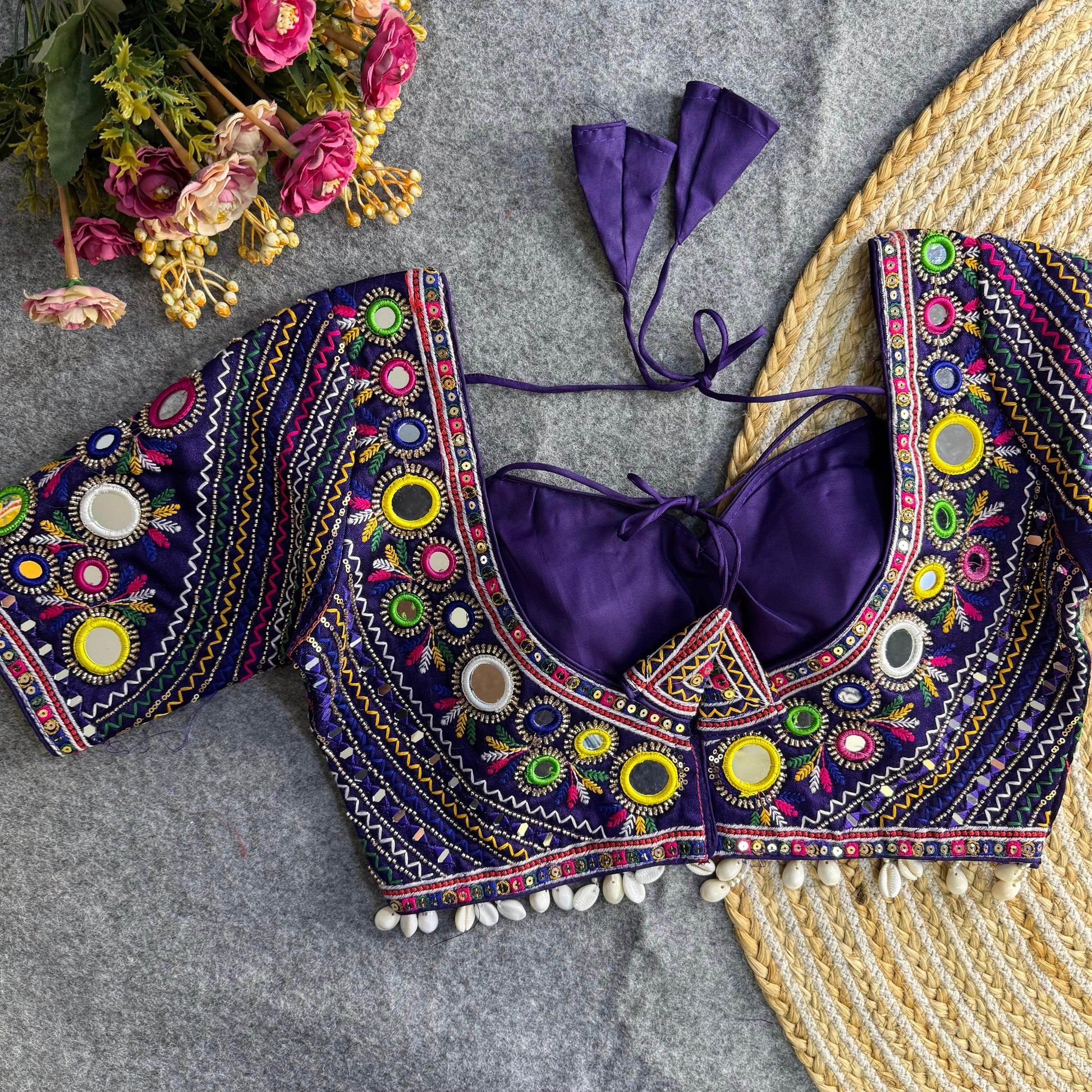 Navratri Special Real Multi Mirror Hand Work Blouse Designs - Rpd Fashion