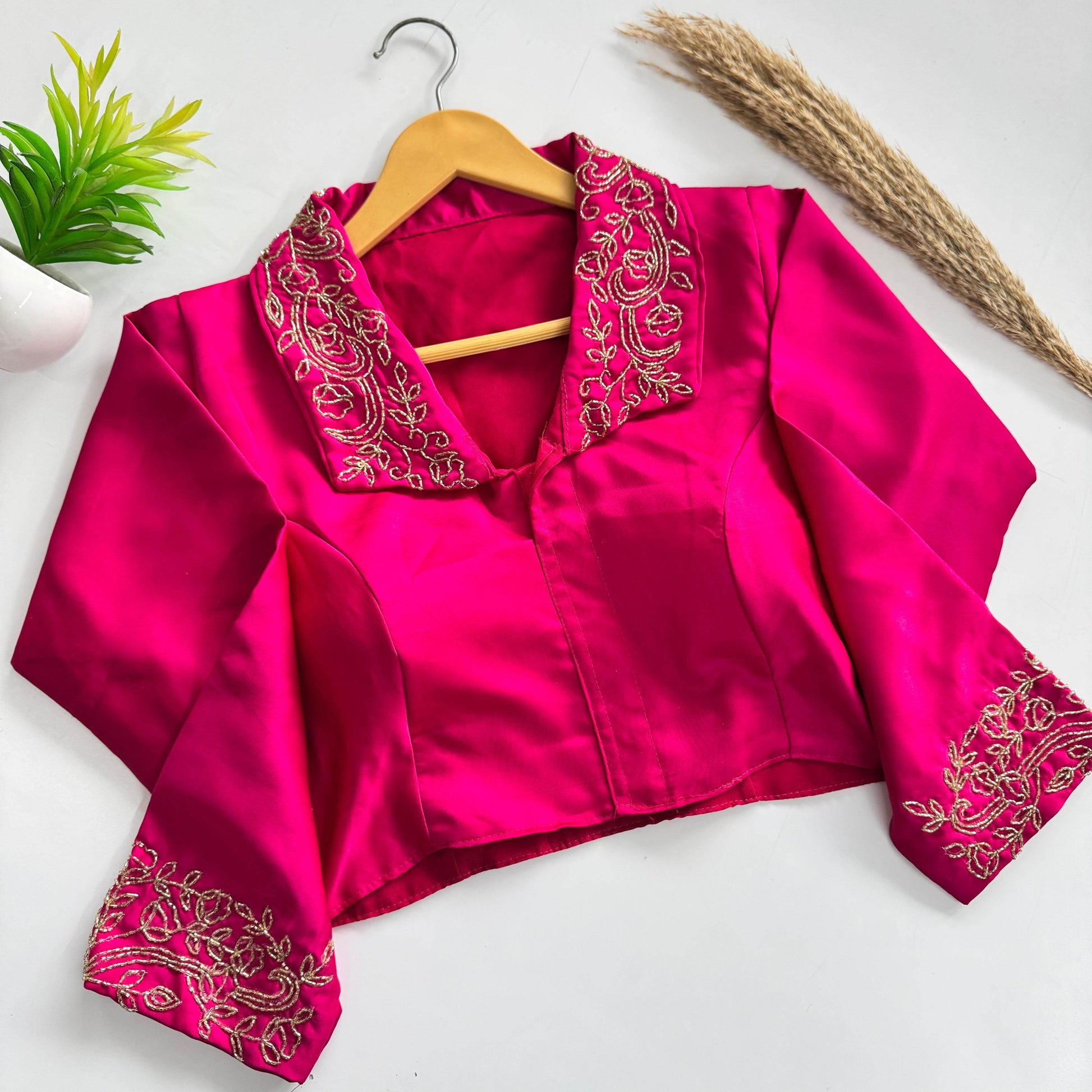 Beautiful Handwork All Over Sleeve and Collar Blouse - Rpd Fashion